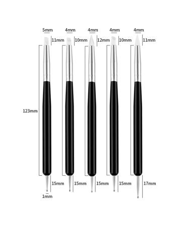 5-Piece Nail Painting Brush Set - Double-Ended Dotting Tools & Embossing Pens for Perfect Hand Manicure - International Shipping Available - Buy Online on GoSupps.com