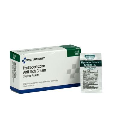 First Aid Only G486 Hydrocortisone Cream Packet (Box of 25)