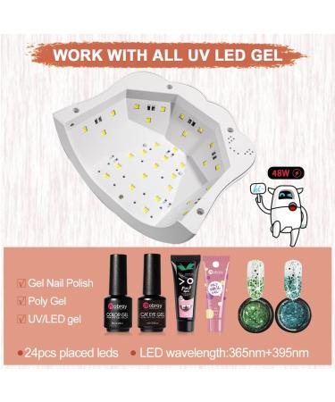 Mobray 48W UV LED Nail Lamp | Cat Claw Shape Nail Dryer | 3 Timer Settings | Gel Polish Curing Light for Gel and Poly Nail Polish (White) - Buy Online on GoSupps.com