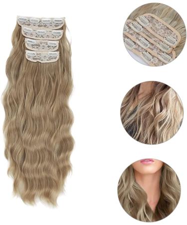 Beavorty hair extension set of four highlights blonde clip in hair extensions 6d hair extensions light brown hair extensions hairpieces hair toppers Miss High temperature wire wig curls - Buy Online on GoSupps.com