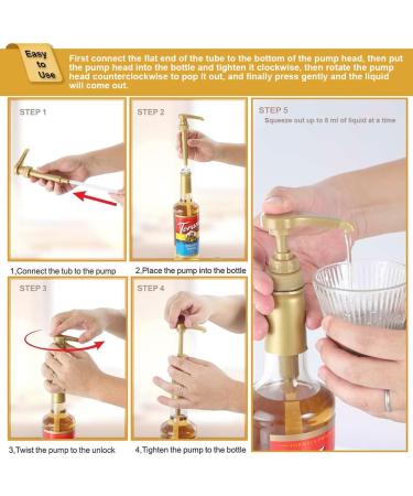 6 Pack Syrup Pump Coffee Syrup Pump Fits Most 25.4 Oz/750ml Bottles Compatible with Torani DaVinci Matteo's Jordans Skinny Syrups Bottles Ideal for Home and Coffee Bar No Dripping - Buy Online on GoSupps.com