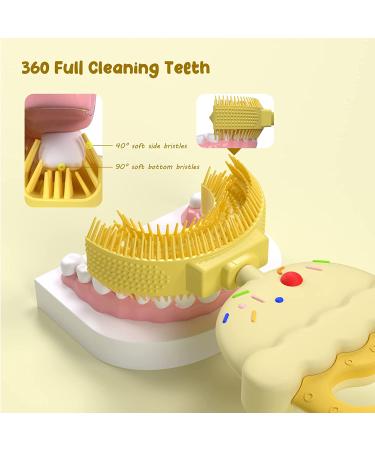 Kids U-Shaped Soft Silicone Toothbrush for Age 2-6 | 360 Oral Teeth Cleaning | Yellow Cake Design - Buy Online on GoSupps.com