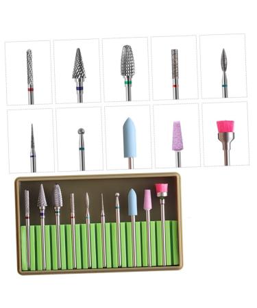 Ipetboom 1 Set Artificial Nails Nail Grinding Polisher Ceramic Tools Gel Nails Bit Manicure Drill Bits Nails Gel Polish Remover Ceramic Nail File Nail File Bits Manicure Nail Drill Electric 5x1cm Green