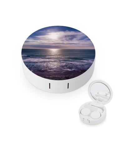 Contact Lens Case Atlantic Ocean Portable Travel Contact Lens Box Contact Lens Storage Box