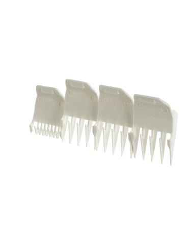 Wahl Professional Clipper Peanut Guide Comb Set, 4 Pack with Cutting Lengths From 1/8" to 1/2" for Professional Barbers and Stylists, White - Model 3166-100