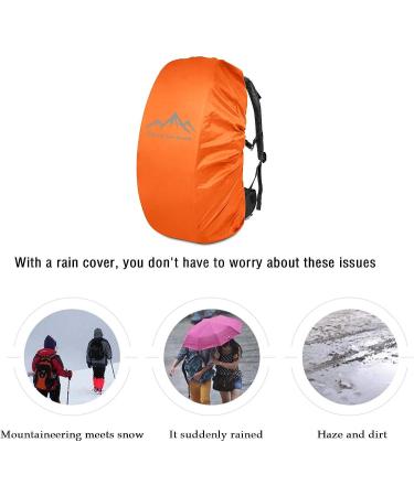 SING F LTD 35L Safe Backpack Rain Cover | Reflective Cross Buckle Straps | Waterproof Bag Cover for Outdoor Camping and Travel - Orange - Buy Online on GoSupps.com