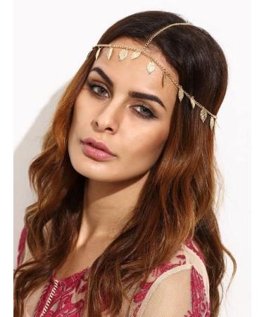 Yean Hair Accessories Head Chain with Leaves Pendant for Women & Girls - Elegant Boho Fashion - Buy Online on GoSupps.com