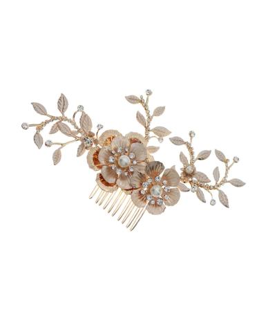 FRCOLOR comb hair jewels for women bridal hair clip hair claw clips for women pearl hair barrettes pearl headpiece goody hair clips for women Hair Side Hair up Miss alloy modeling