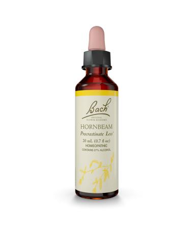 Bach Original Flower Remedies Hornbeam - Procrastinate Less - Natural Homeopathic Flower Essence for Emotional Balance - Vegan Gluten Free Sugar Free - 20mL Dropper