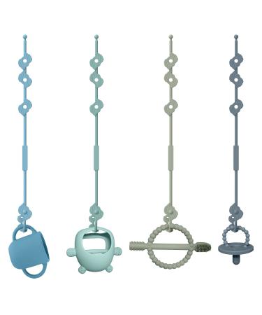 CLdy Baby Toy Pacified Chain Silicon Cup Catcher BPA-Free Conditions for toys drinking cups for strollers for stroller Hochstuhl Autositz Babytrage/Autositz 4 pieces Gray & Camel & Green & Blue - Buy Online on GoSupps.com