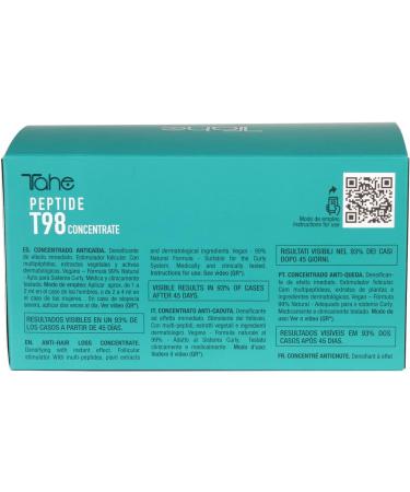 Tahe Peptide T98 Vegan Densifying Anti-Hair Loss Concentrate with Multi-Peptides 99% Natural Formula 6 x 10 ml - Buy Online on GoSupps.com