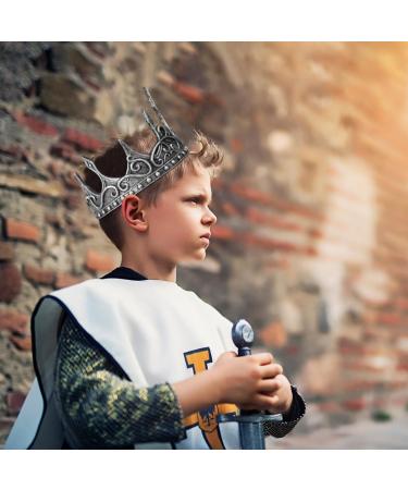 Abaodam Antique Silver King Medieva Crown for Men Antique Silver Royal Tiara Crown Birthday Crown Queen Crown PU foam - Buy Online on GoSupps.com
