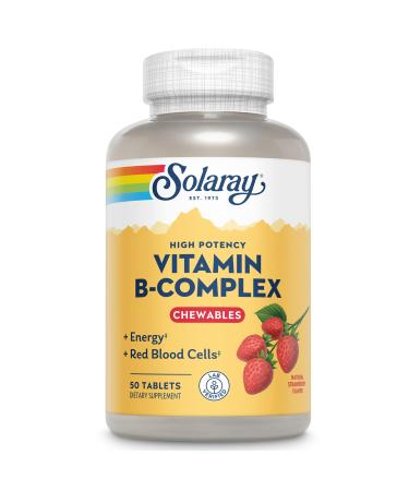 Solaray High Potency B-Complex Chewable Natural Strawberry Flavor 50 Chewables