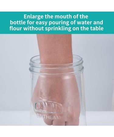 8intheam Sourdough Starter Set - 34 oz Glass Sourdough Starter & Long-Necked Ferry | Premium Baking Accessories with Recipe Instructions - Buy Online on GoSupps.com