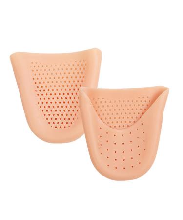 Toe Protectors for Women Silicone Toe Pouches Gel Pads Pointe Shoes Protectors Gel Sock Pads Ballet Dance Toe Caps with Breathable Hole Feet Soaking Tub (Brown One Size) Brown One Size