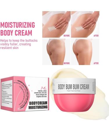 Bum Cream 80ml Fresh Fruity and Floral Scent Bum Butt Cream to Firm Smooth and Tighten Skin Moisturizing Body Cream - Buy Online on GoSupps.com