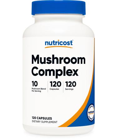 Nutricost Mushroom Complex Supplement 120 Capsules - 10 Mushroom Blend (with Reishi Maitake Shiitake Lion's Mane and More) - Non-GMO and Gluten Free 120 Count (Pack of 1)