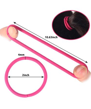 100PCS Colorful 4MM Hair Elastics Hair Ties - Ponytail Holders for Medium to Thick Hair - 2 Inch Diameter Elastic Bands - Curly Hair Accessories for Women and Men - 20 Colors - Buy Online on GoSupps.com