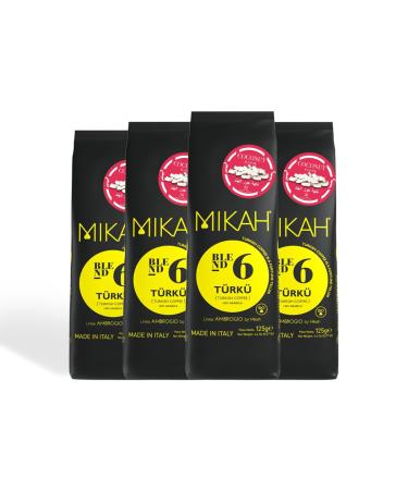 MIKAH Turkish coffee flavored with coconut 100% Arabica coffee blend ground MIKAH according to Turkish tradition 4 bags of 125 g (Turkish coffee flavored with coconut)