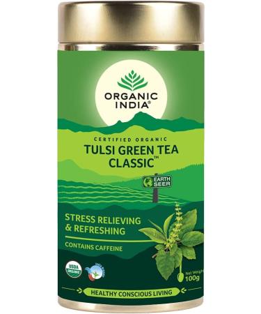 Organic Tulsi Green Loose Leaf Tea 100g - Pure and Refreshing - Buy Online on GoSupps.com