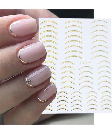 Star Silver Gold Lines Stripe Geometric Nail Art Decoration 3D Nail Sticker Transfer Stickers Shining Decals(1) Style1 - Buy Online on GoSupps.com