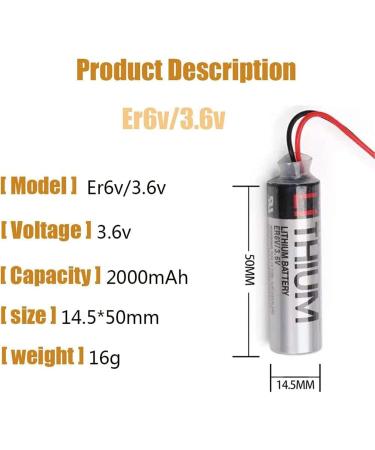 WELLVEUS 10 Pack ER6VCT 3.6V 2000mAh Battery with JAE Plug for OTC ER6BWK67PT - Shop Internationally - Buy Online on GoSupps.com