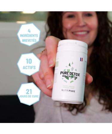 Nutripure | Pure Detox Foie | Soutien complet de la d toxification h patique | 4 extraits brevet s (Chardon-Marie Artichaut Chou Kale Choline) | Cure de 21 jours (42 g lules) Pot - Buy Online on GoSupps.com