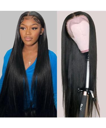 20 Inch Straight HD Lace Front Wigs Human Hair Pre Plucked 13x4 Lace Front Wigs Human Hair 180 Density Transparent Frontal Wigs Human Hair HD Lace Brazilian Human Hair Wigs for Black Women Glueless 20 Inch Straight Lace ...