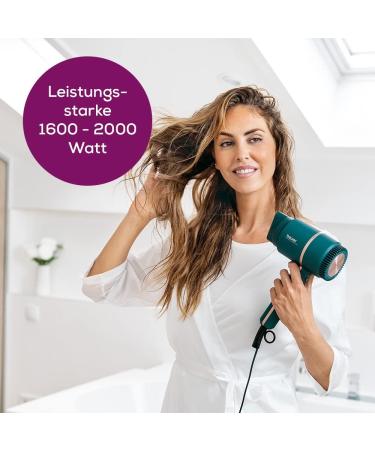 Beurer HC 35 Ocean Hair Dryer - Compact 1600-2000W Ionic Hair Dryer for Shiny Smooth Hair with Styling Nozzle - International Shipping Available - Buy Online on GoSupps.com