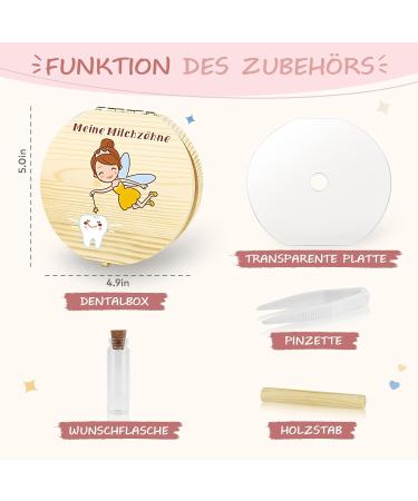 Qetlavee Wooden Tooth Box for Baby Teeth | Personalized Milk Tooth Jar & Souvenir | Perfect Storage Solution with Tweezers - Buy Online on GoSupps.com