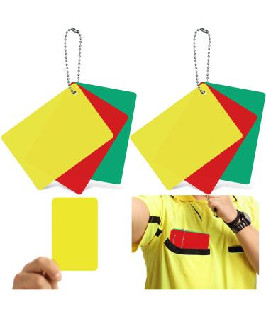 2 Sets Referee Penalty Cards Football Referee Card Sets Soccer Referee Cards Warning Ejection Delay Referee Green Red and Yellow Cards for Sports Game Officials Kit