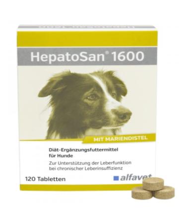 Alfavet Hepatosan 1600 |120 tablets |Diet supplementary feed for dogs and cats |To support the liver function in chronic liver failure