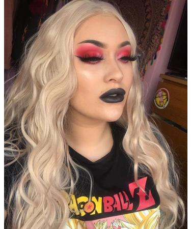 SAPPHIREWIGS 24 Long Rose Gold Blonde Curly Synthetic Lace Front Wig - Heat Resistant for Daily Makeup and Wedding Parties - Buy Online on GoSupps.com