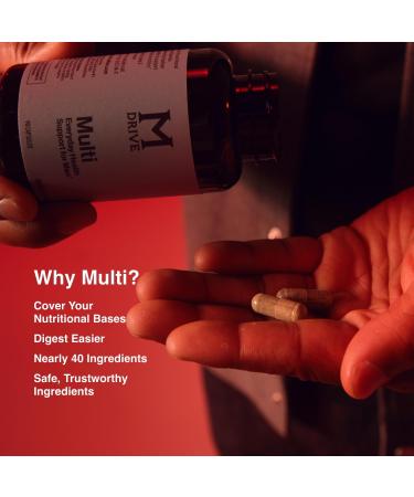 Mdrive Multivitamin for Men, Daily Multivitamin - Immune Health Support from Zinc, Selenium, Manganese & Vitamin D, Enzymes for Digestive Support, CoQ10 for Energy and Vitamin K2, 90 Capsules - Buy Online on GoSupps.com