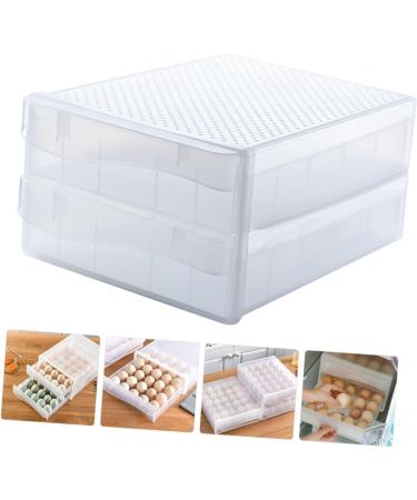 Hohopeti Serving Tray 2pcs Egg Storage Box Containers for Food Drawer Egg Container Kitchen Egg re-usable White 26x34x17cm - Buy Online on GoSupps.com