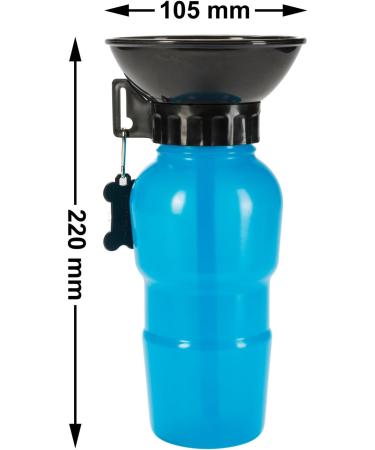 GOODS+GADGETS 600ml Dog Drinking Bottle with Integrated Bowl - Travel Water Bottle for Dogs - Blue | Perfect for Car Trips - Buy Online on GoSupps.com