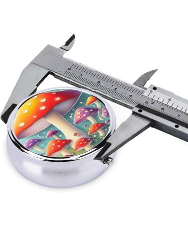 Cayenne Mushroom Portable Metal Pill Box - Round Mini 3-Compartment | Ideal for Travel & Small Pills - Buy Online on GoSupps.com