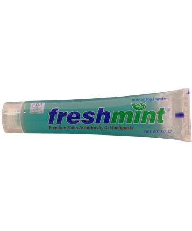 72 Tubes of Freshmint 3 oz. Premium ADA Approved Clear Gel Anticavity Fluoride Toothpaste