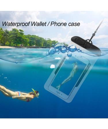 WOOWAVE 11ft Coiled SUP Surfboard Leash with Waterproof Wallet/Phone Case - Clear Black Core - Buy Online on GoSupps.com