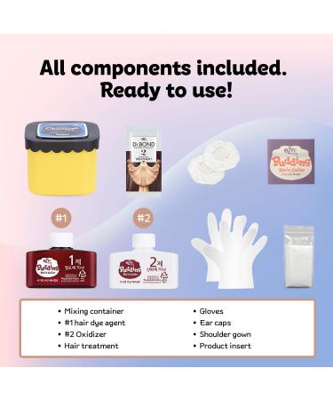 eZn Pudding Hair Dye Ammonia Free Semi-Permanent Self Hair Dye DIY Kit included contain Keratin Made in Korea Beauty (Mute Skin Brown) - Buy Online on GoSupps.com