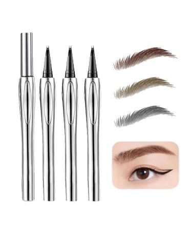 Cooklesa Eyebrow Natural Waterproof Eyebrow Pen With Microfine Tip Two-Pronged Eyebrow Pencil with Micro-fork Tip 3D Waterproof Microblading Eyebrow Pen (01+02+03)