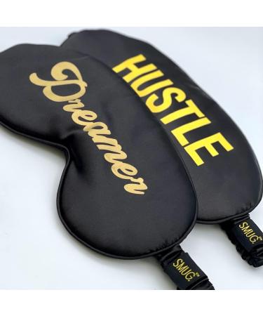 SMUG Satin Sleep Mask & Eye Mask | Deep Dream Sleep Masks for Women & Men | Soft Sleeping Eye Mask to Nourish Skin & Reduce Dark Circles | Eye Sleep Mask to Block Out Light | Hustle - Buy Online on GoSupps.com