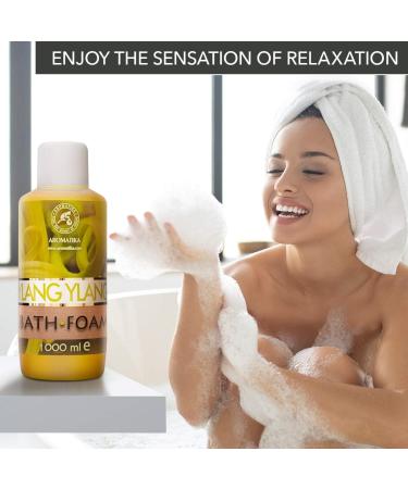 Bubble Bath Foam with Ylang Ylang Essential Oil 1000ml - Body Care for Good Sleep and Relaxation - Aromatherapy Spa Experience - Buy Online on GoSupps.com