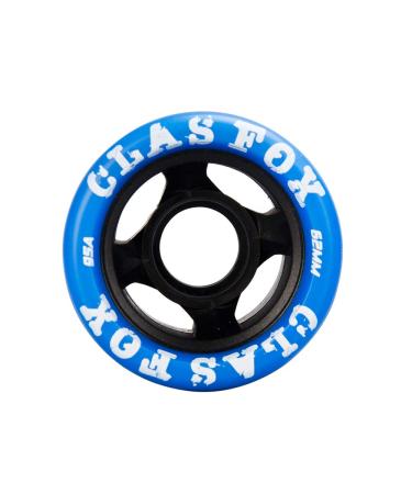 CLAS FOX Replacement Roller Skate Wheels Quad Speed Skate Wheels 8 Pcs Blue PU Black Core