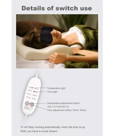 Emacombo Heated Eye Mask - Reusable Silk Steaming Mask with Temperature Control for Puffy, Dry, Tired Eyes - USB Powered - Buy Online on GoSupps.com