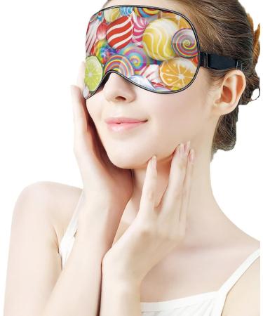 Colorful Spiral Sugar Candy Sleep Mask for Women | Adjustable Eye Shades with Elastic Strap - Shop Now - Buy Online on GoSupps.com