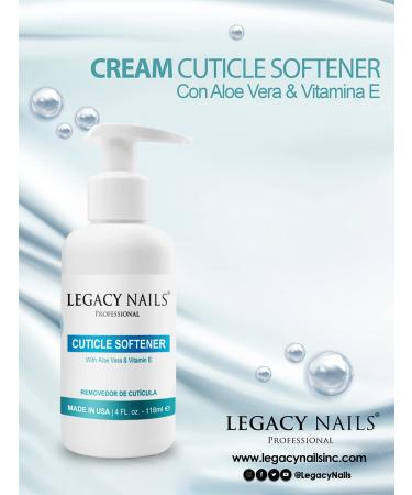 Legacy Nails Professional Cream Cuticle Softener 4 FL OZ - Nourishes & Softens Cuticles Gentle Formula Avoids Fast Growth - Shop Now - Buy Online on GoSupps.com