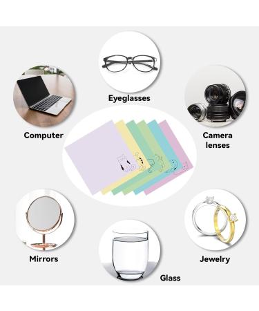 6PCS Cute Kitty Cat Microfiber Cleaning Cloths - Soft Thickened Eyeglasses & Lens Cleaner | Perfect for Screens & Glasses - Buy Online on GoSupps.com