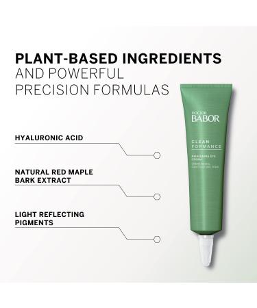 BABOR Cleanformance Awakening Eye Cream with Hyaluronic Acid - Dark Circles, Puffy Eyes & Bags - Clean Beauty, Vegan - Buy Online on GoSupps.com