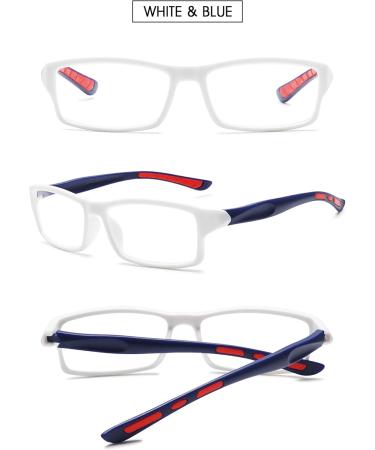 Shop Vevesmundo Sporty Blue Light Filter Reading Glasses for Men & Women - Anti-Blue Light Rectangular Multiple Strengths Available - Buy Online on GoSupps.com